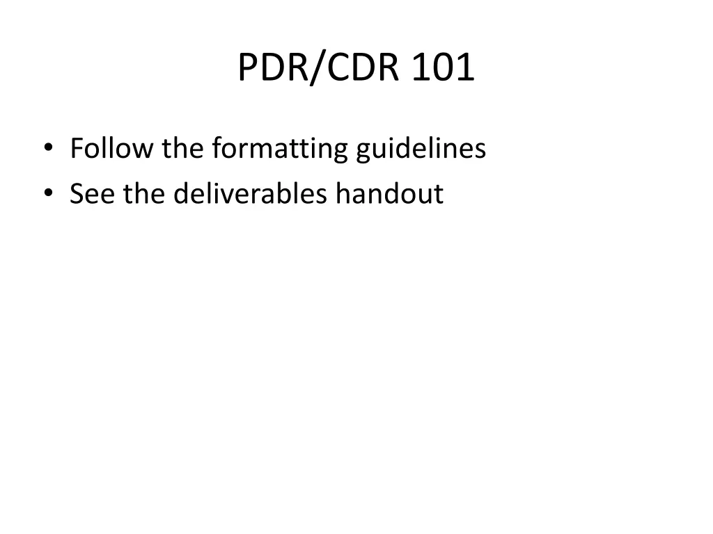 pdr cdr 101 1