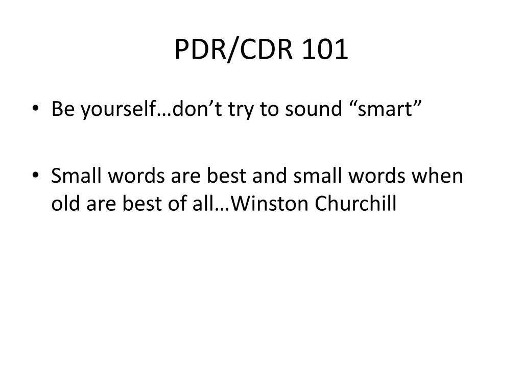 pdr cdr 101 12