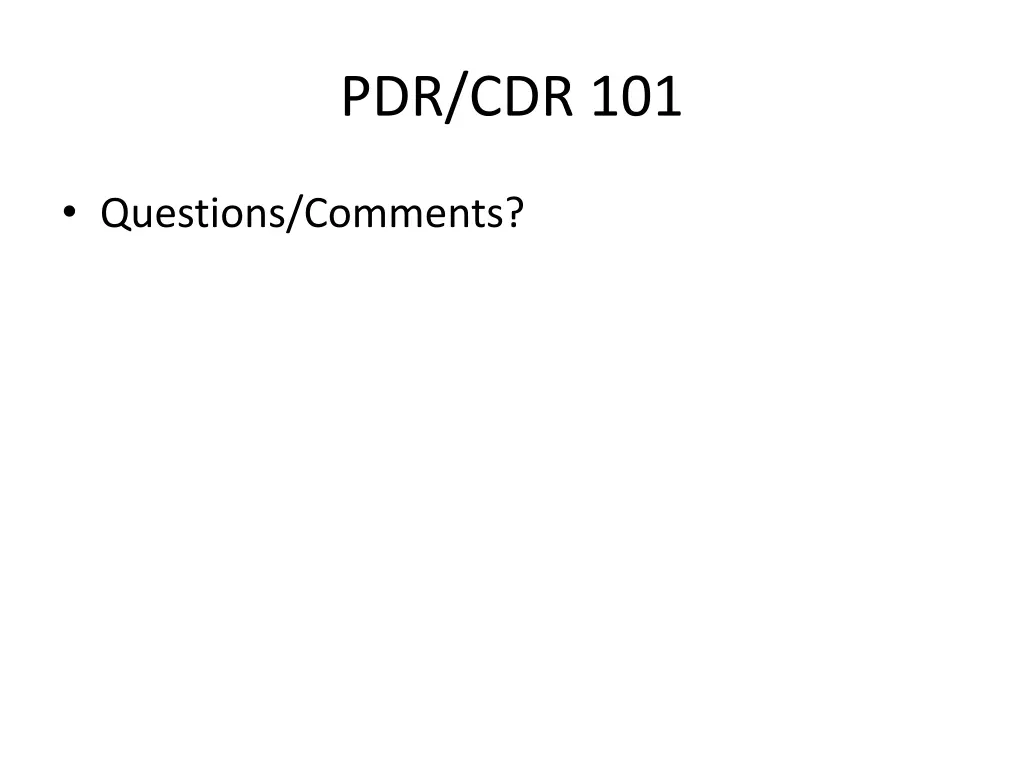 pdr cdr 101 13