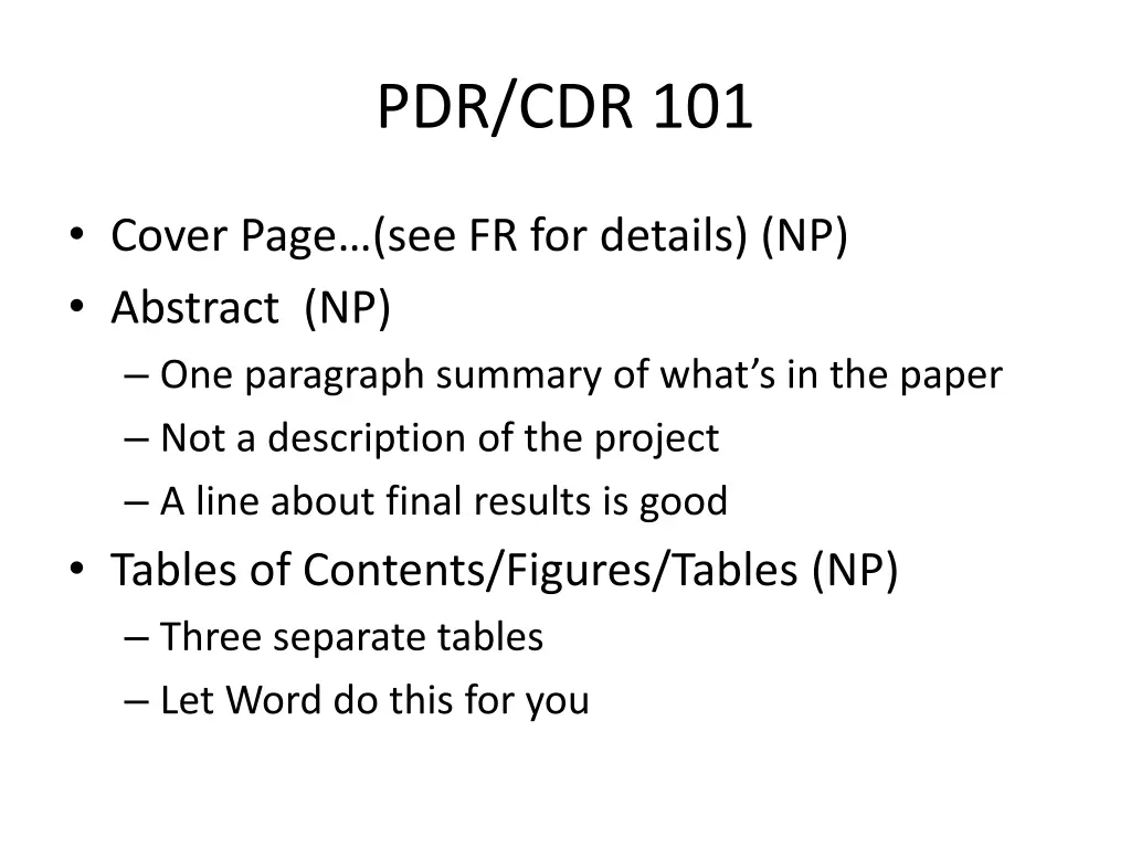 pdr cdr 101 2