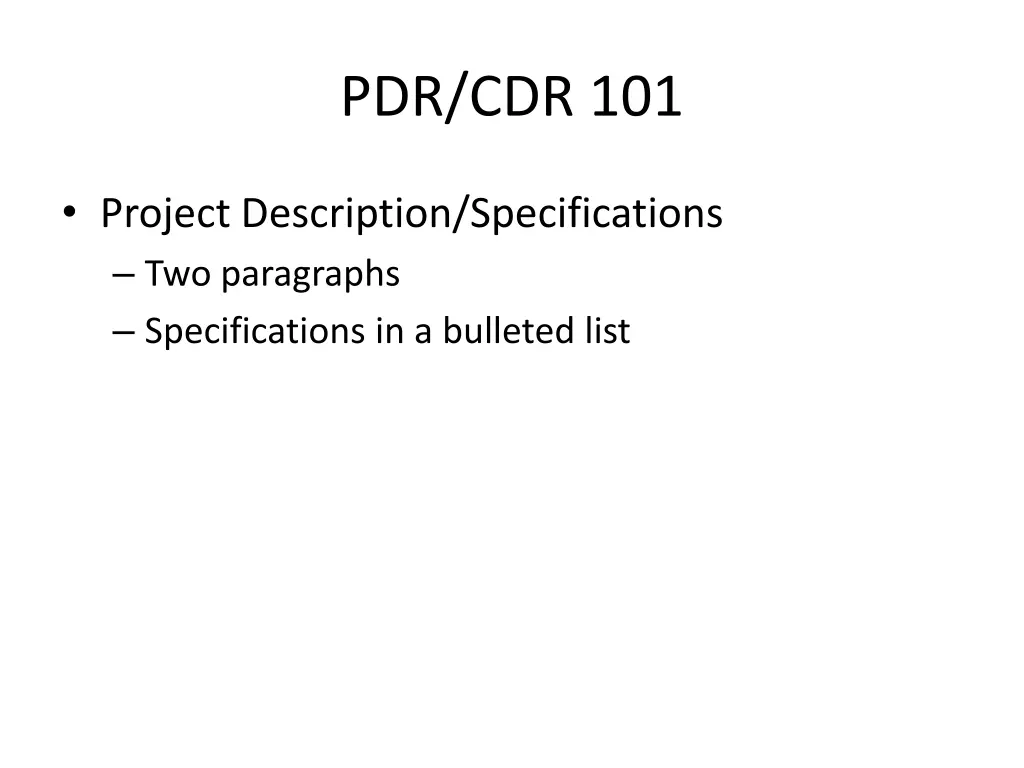 pdr cdr 101 4