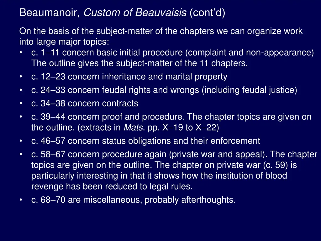beaumanoir custom of beauvaisis cont d 1