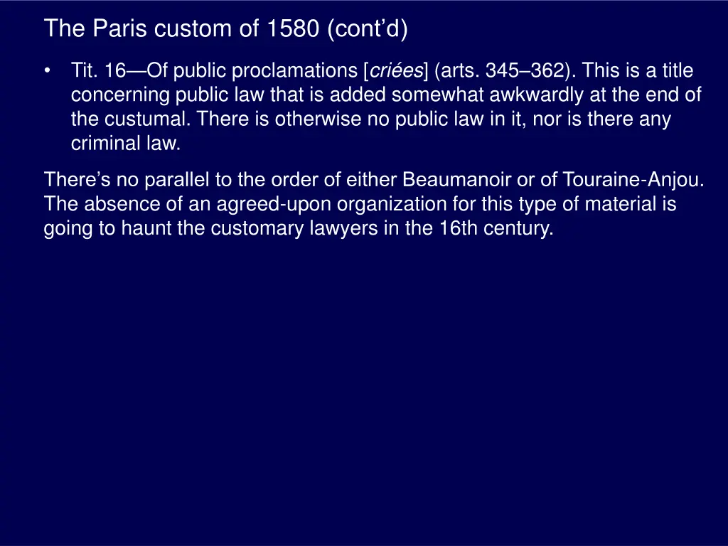 the paris custom of 1580 cont d 2