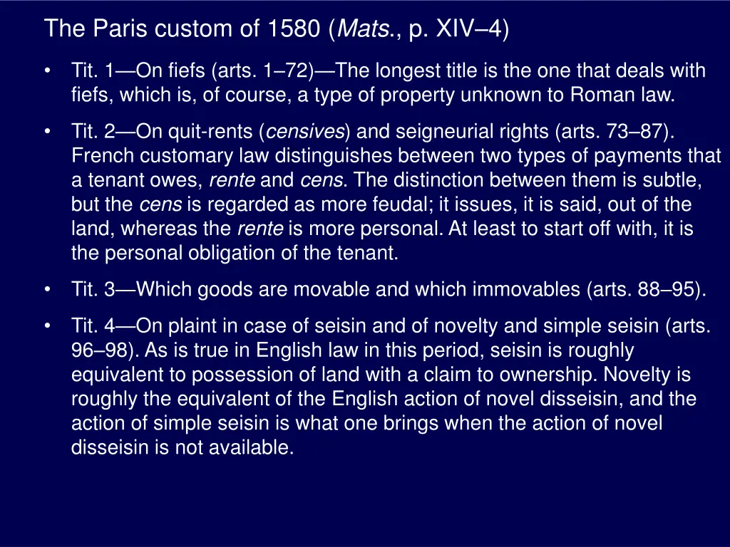 the paris custom of 1580 mats p xiv 4