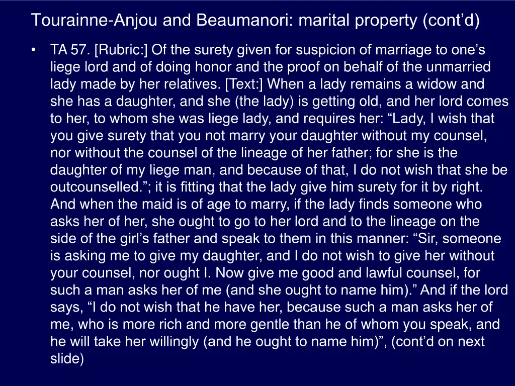 tourainne anjou and beaumanori marital property