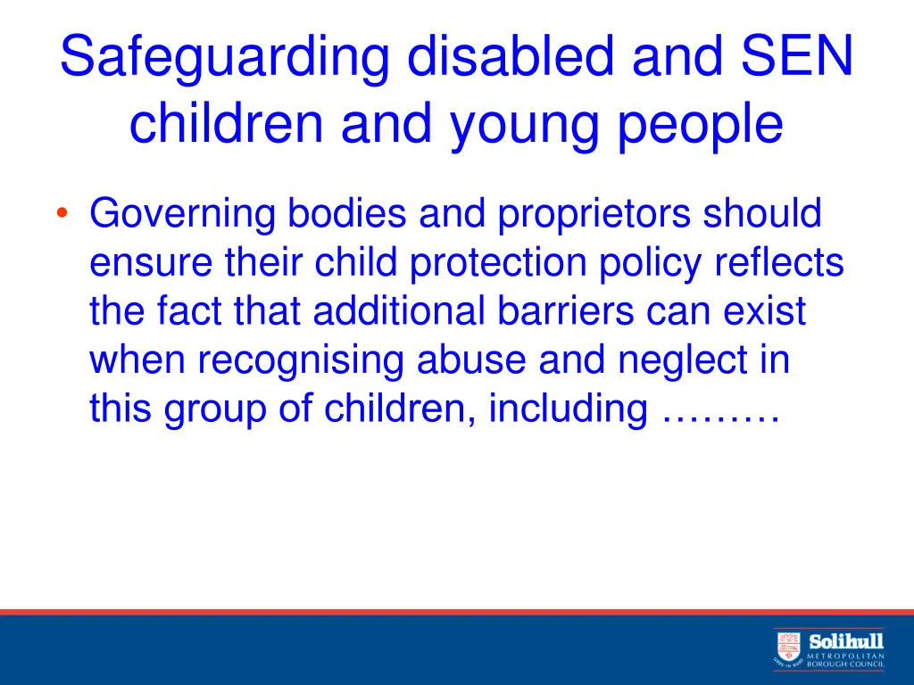 safeguarding disabled and sen children and young