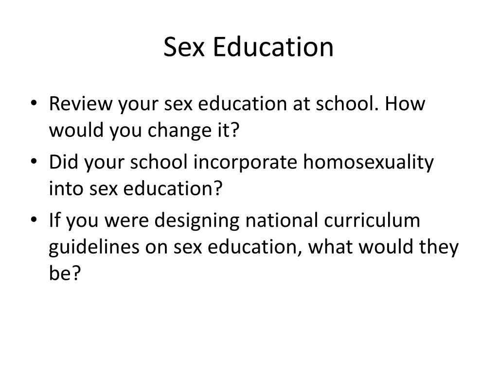 sex education