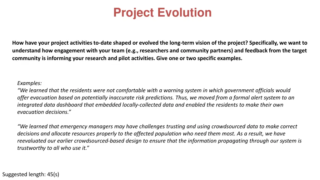 project evolution