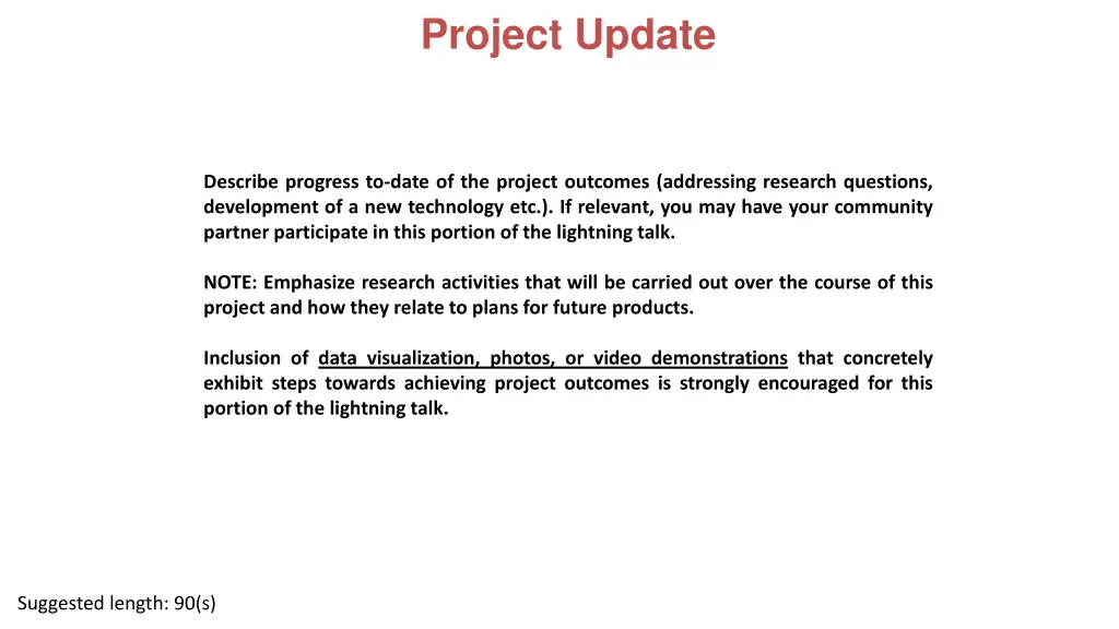 project update