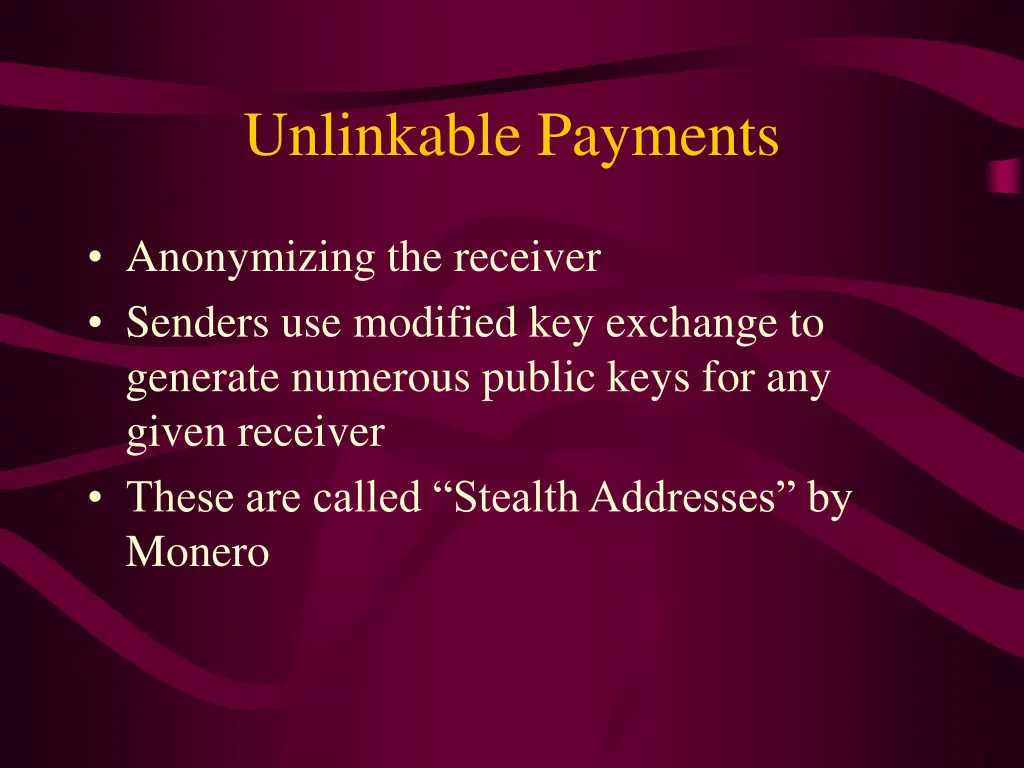 unlinkable payments