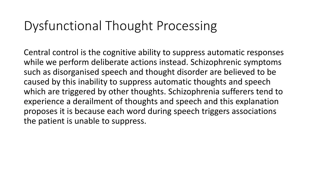 dysfunctional thought processing 1