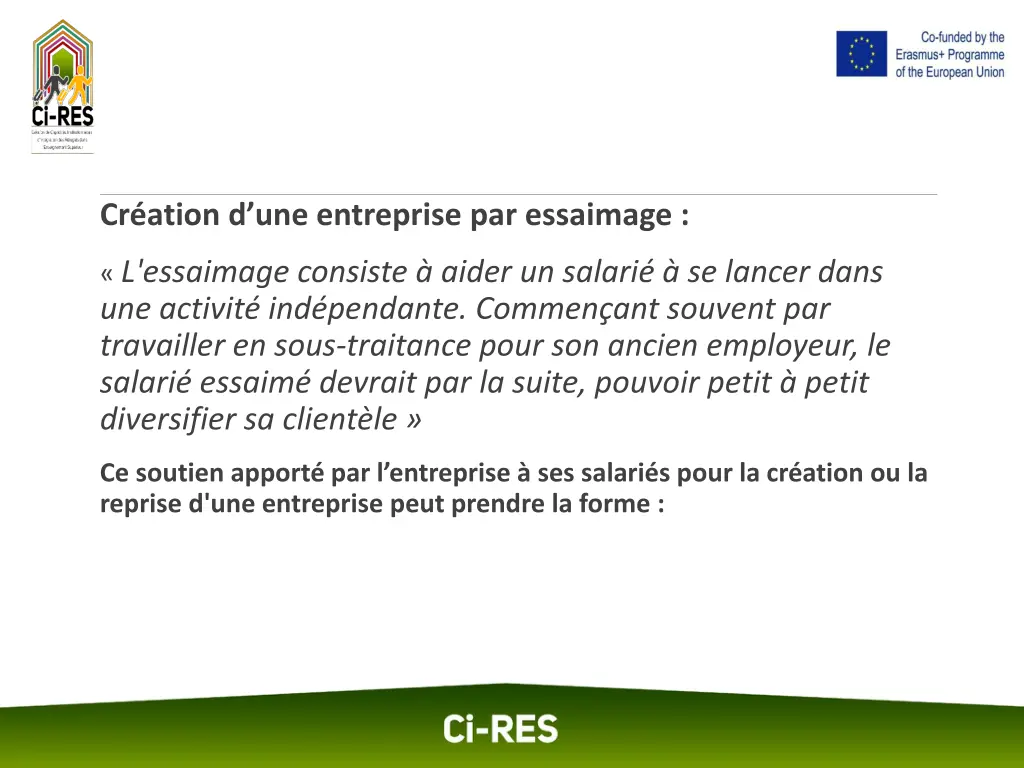 cr ation d une entreprise par essaimage