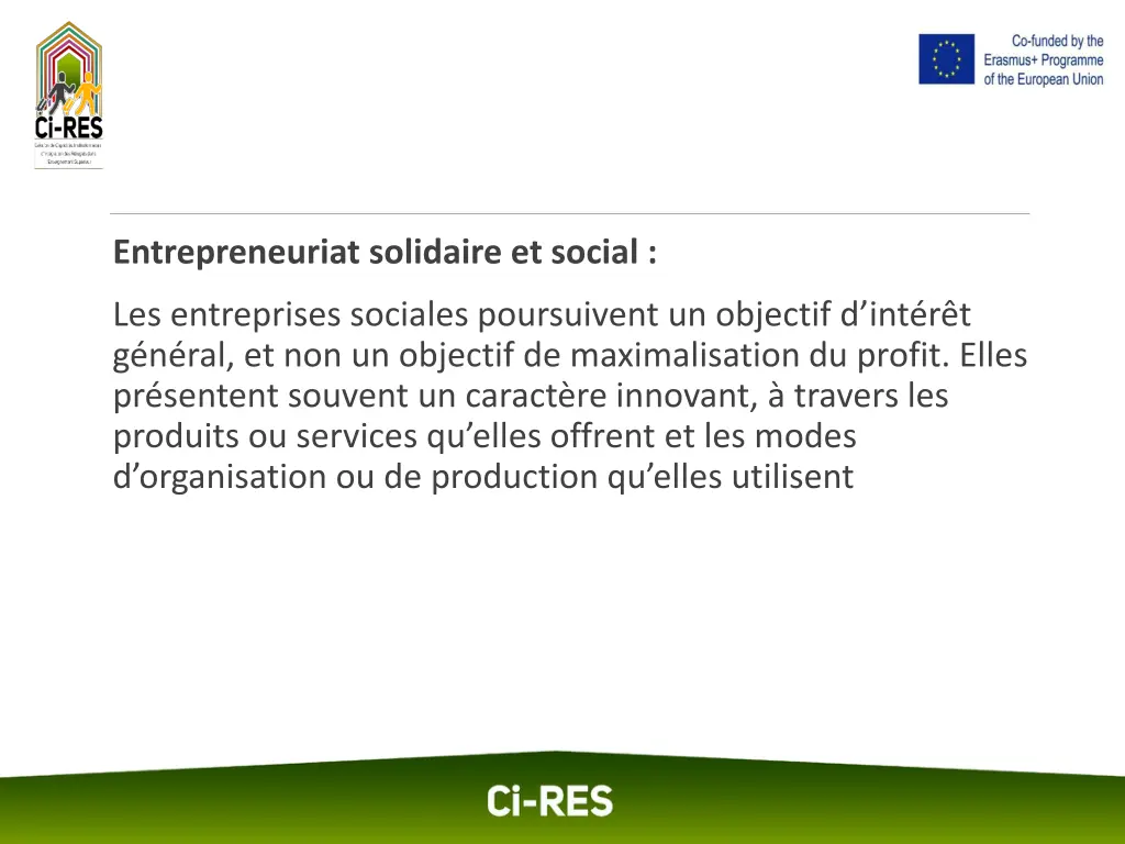 entrepreneuriat solidaire et social