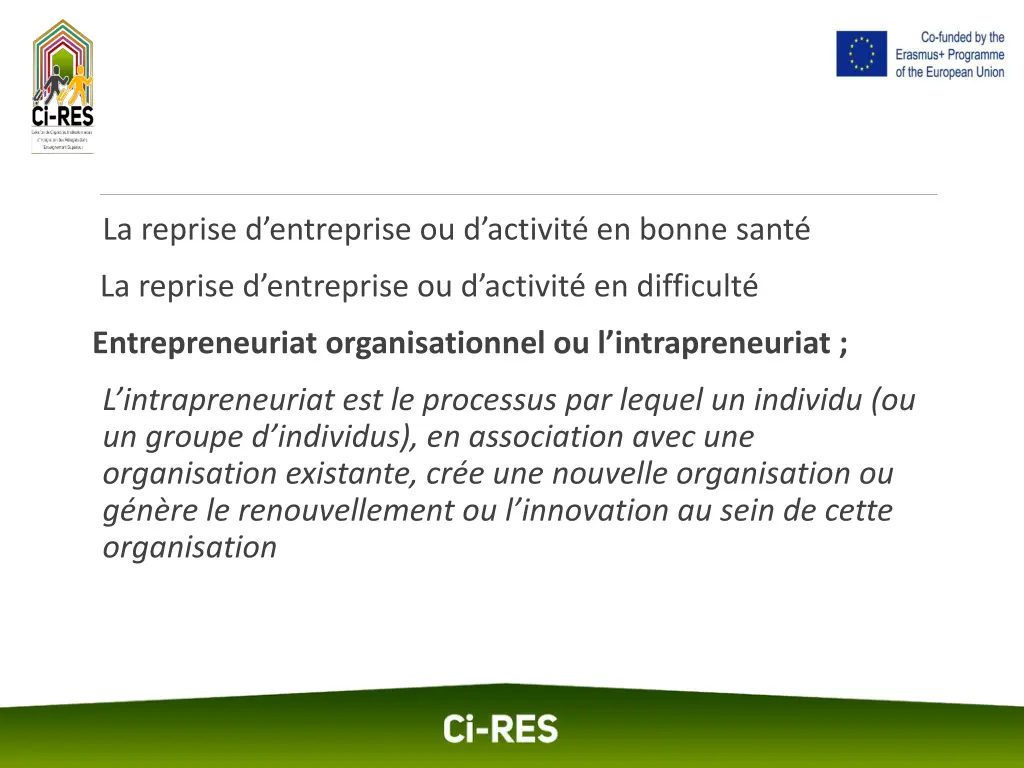 la reprise d entreprise ou d activit en bonne sant