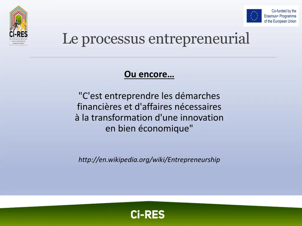 le processus entrepreneurial