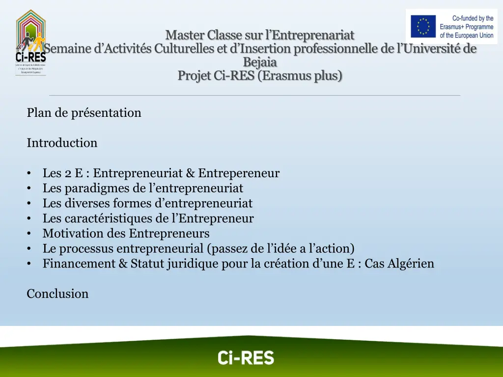 master classe sur l entreprenariat