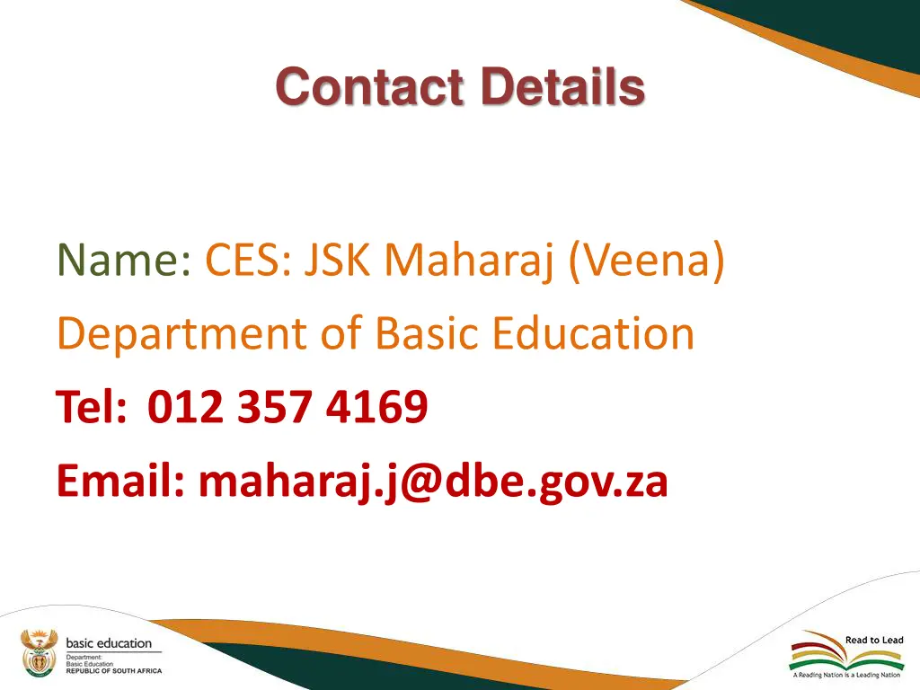 contact details