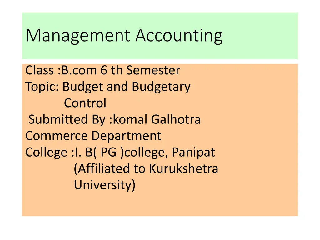 management accounting