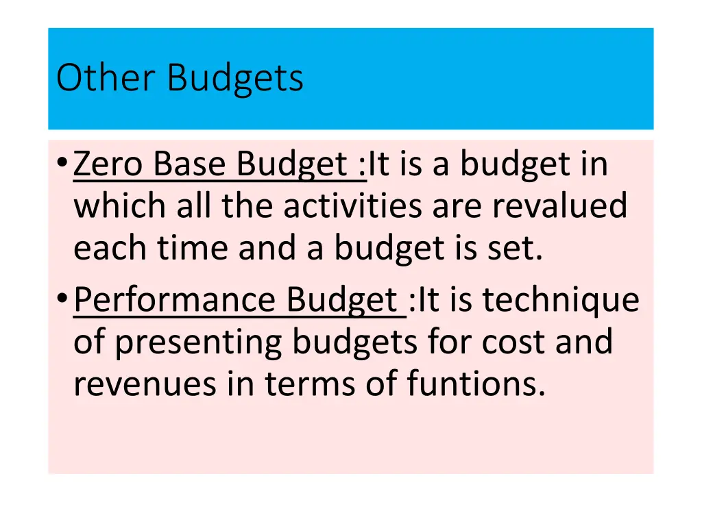 other budgets