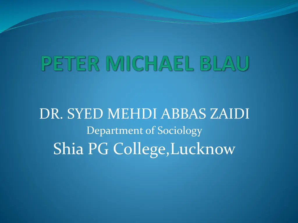 dr syed mehdi abbas zaidi department of sociology