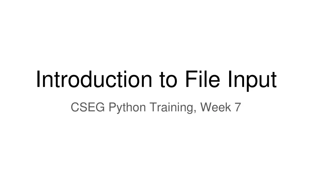 introduction to file input