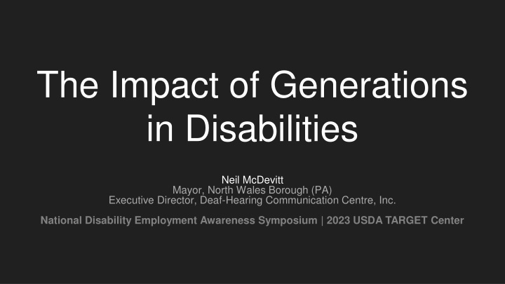 the impact of generations in disabilities