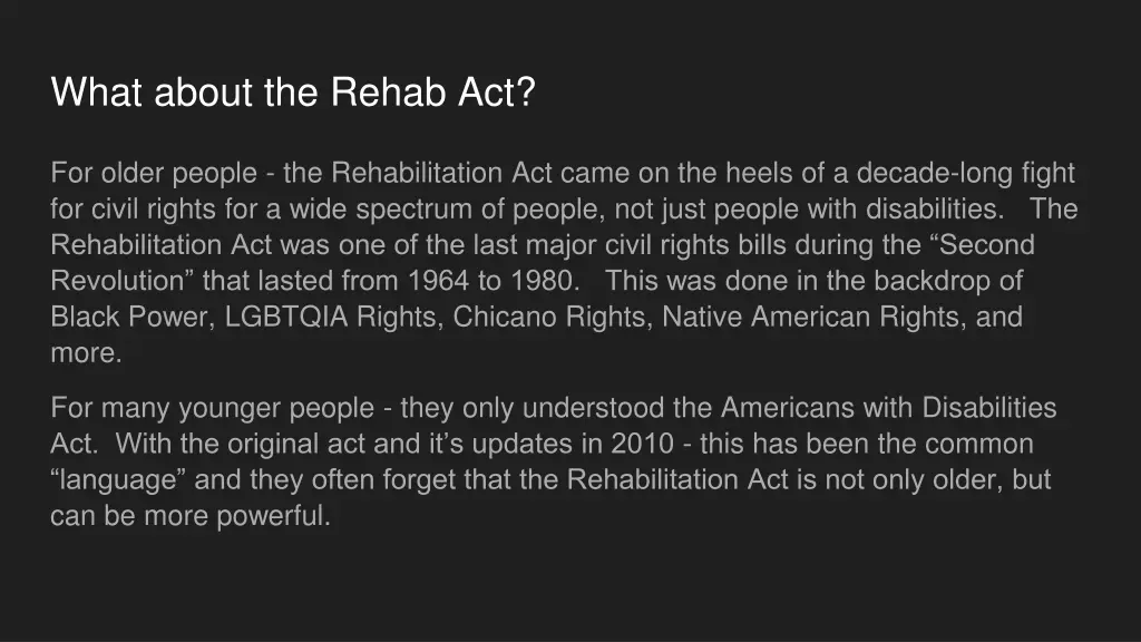 what about the rehab act