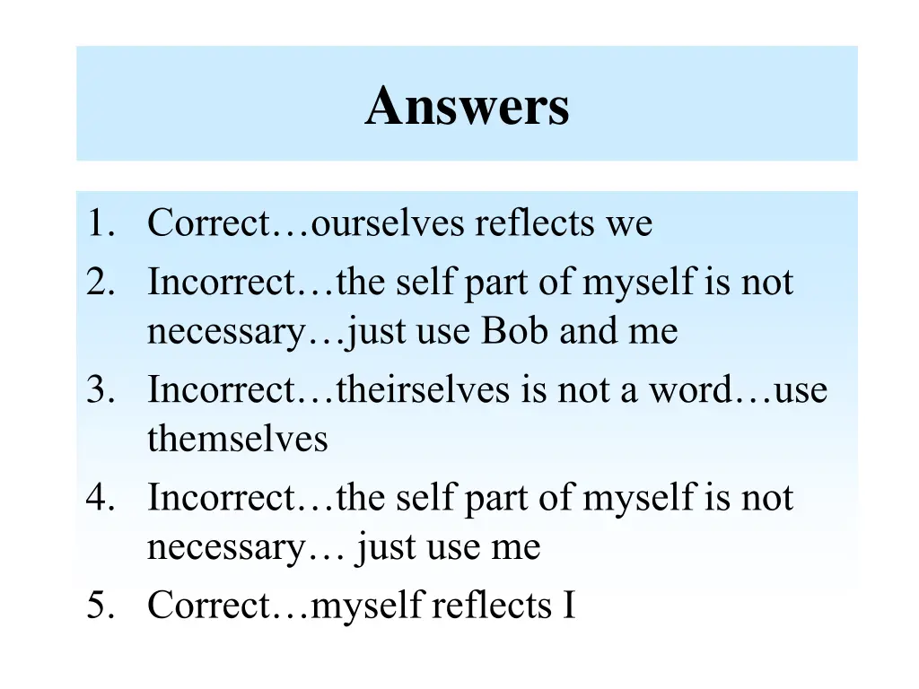 answers