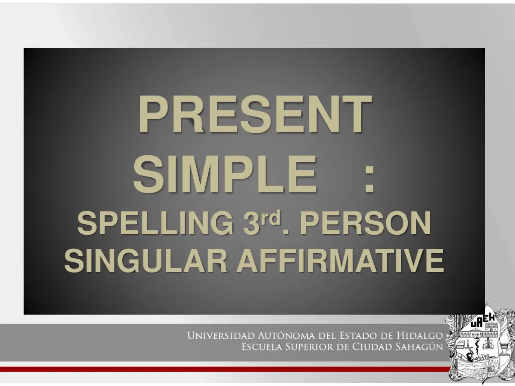 present simple spelling 3 rd person singular