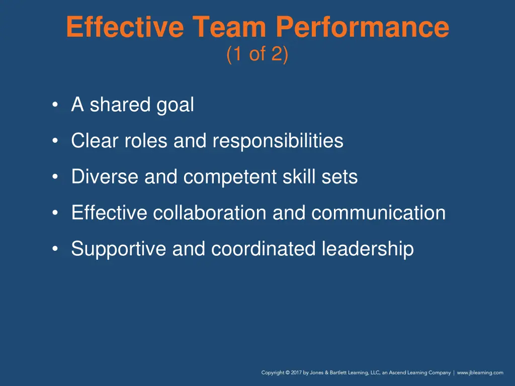 effective team performance 1 of 2