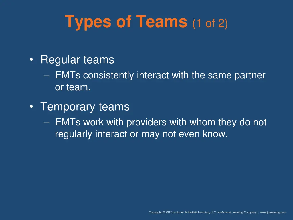 types of teams 1 of 2