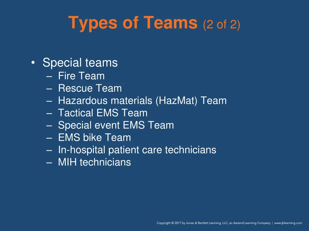 types of teams 2 of 2