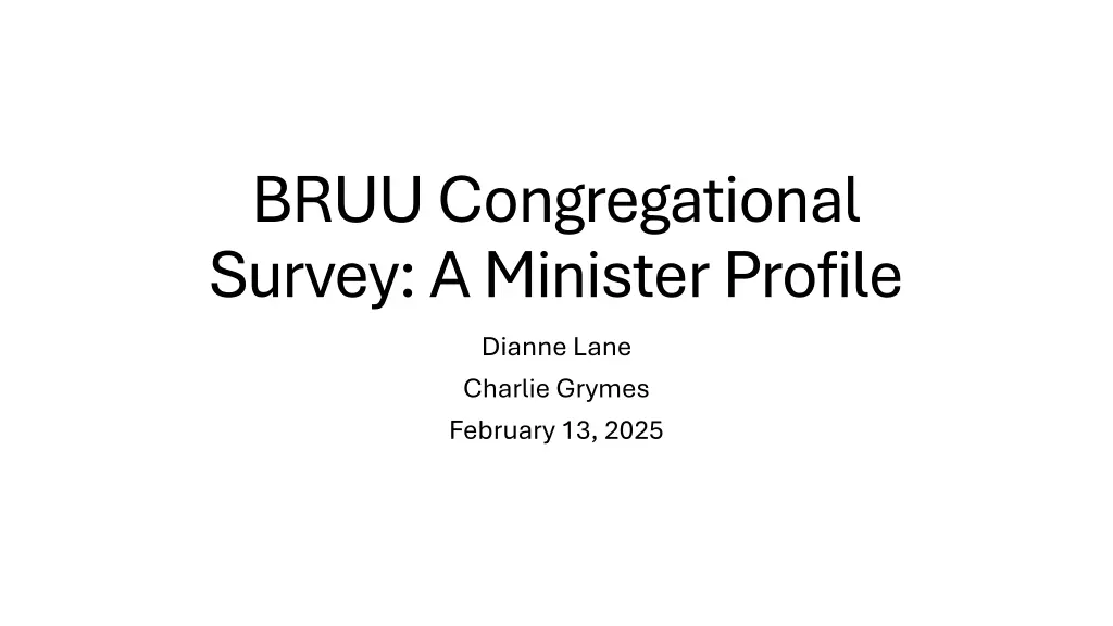 bruu congregational survey a minister profile