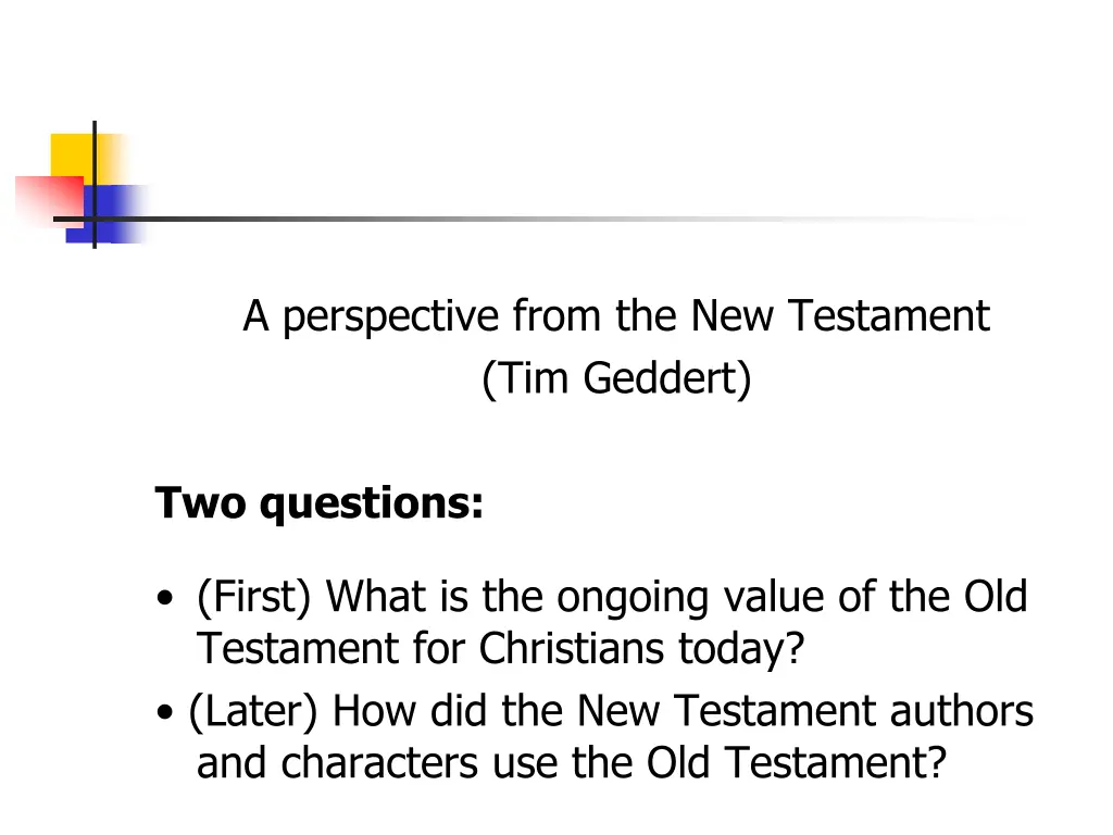 a perspective from the new testament tim geddert