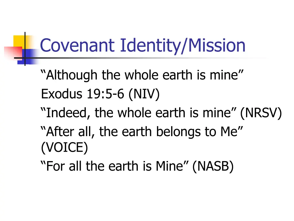covenant identity mission 1