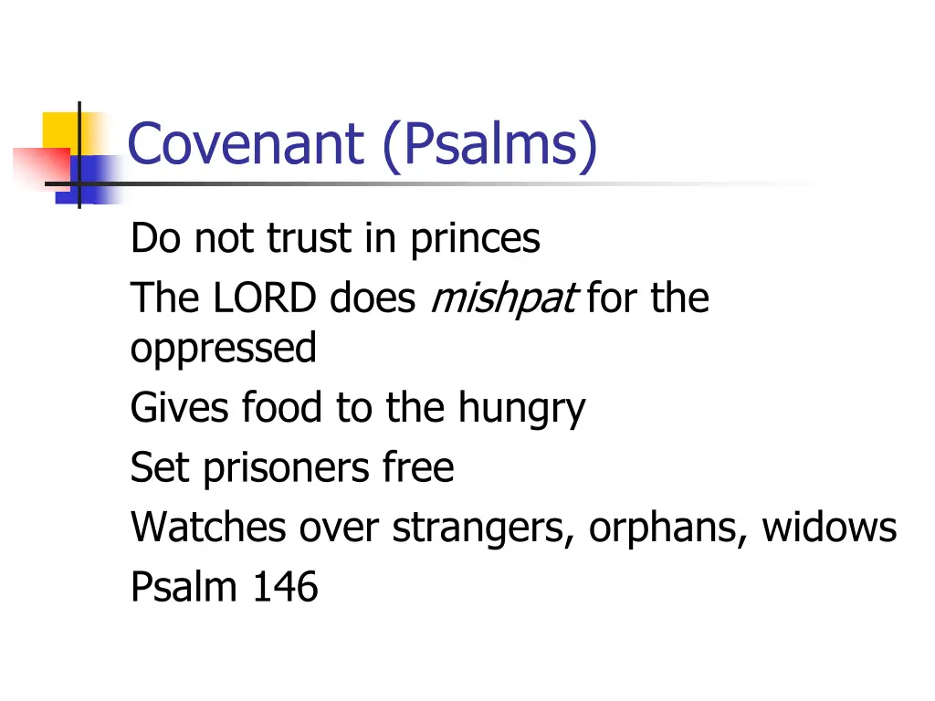 covenant psalms