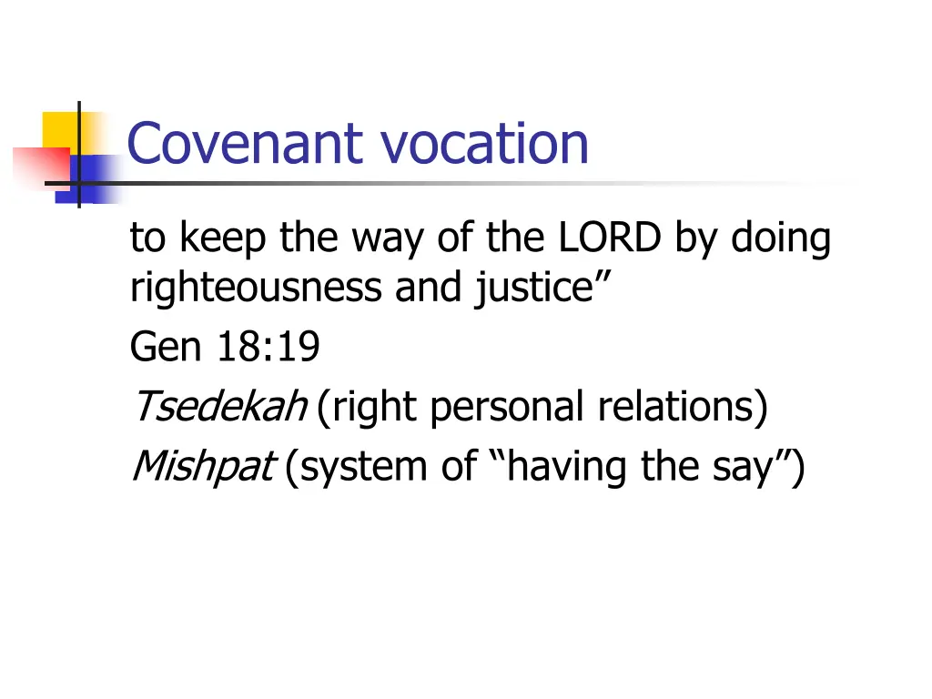 covenant vocation