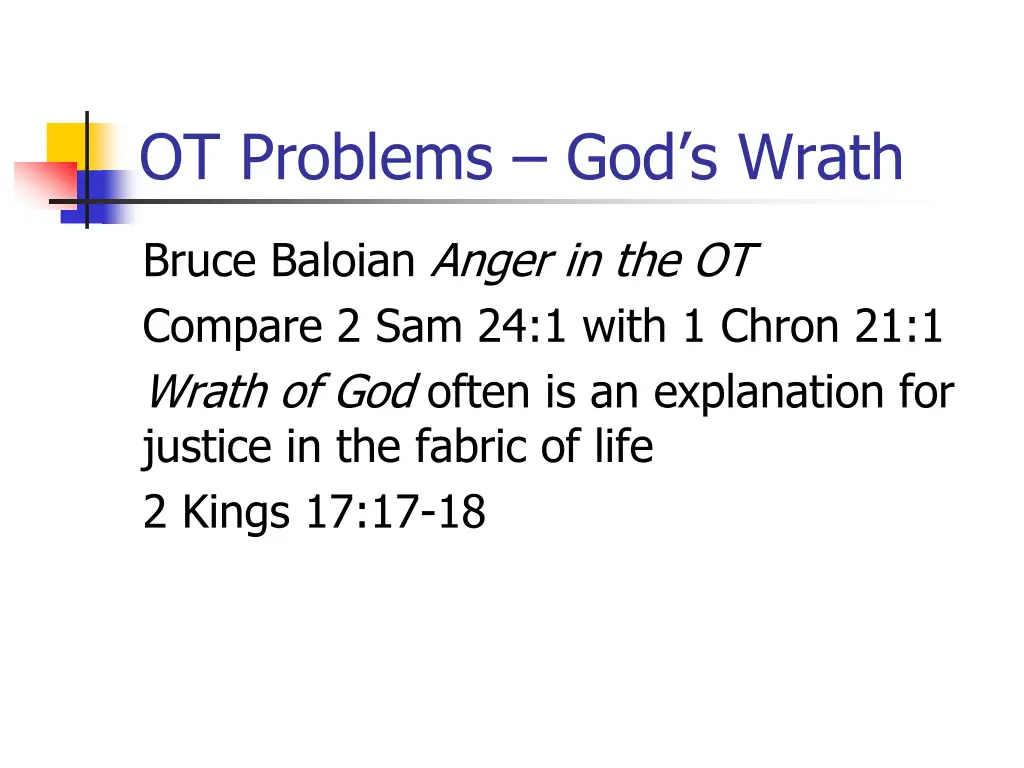 ot problems god s wrath