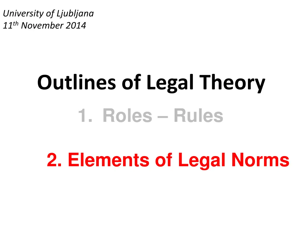 university of ljubljana 11 th november 2014 2