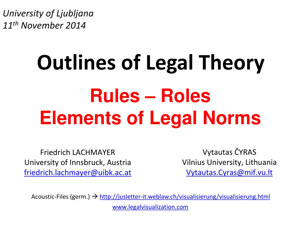 university of ljubljana 11 th november 2014