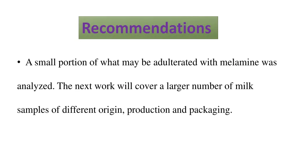a small portion of what may be adulterated with