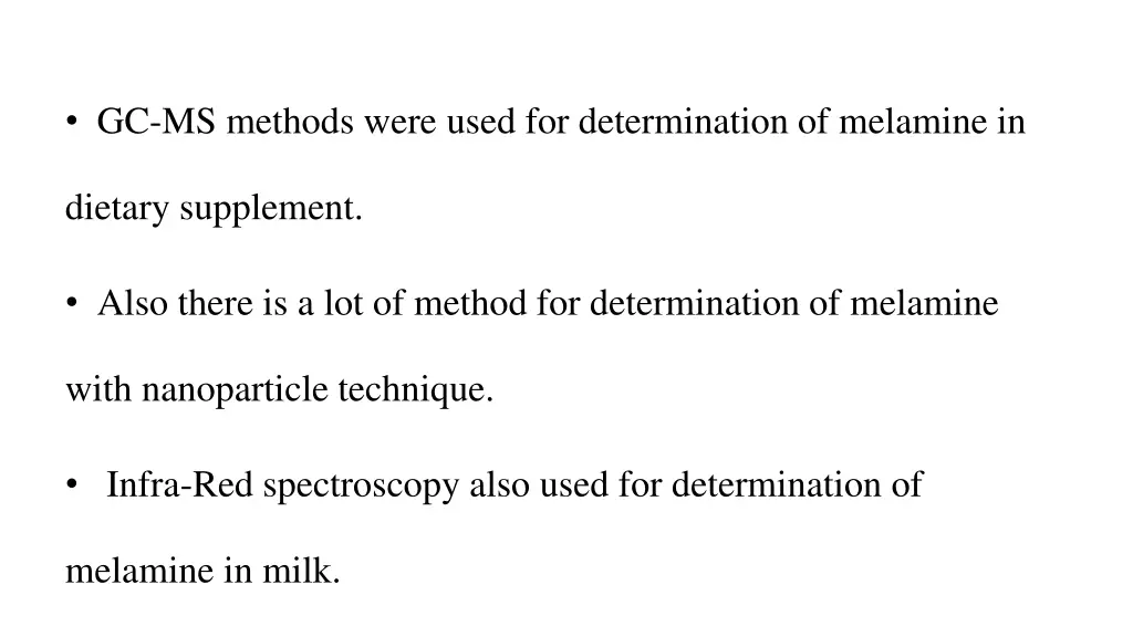 gc ms methods were used for determination