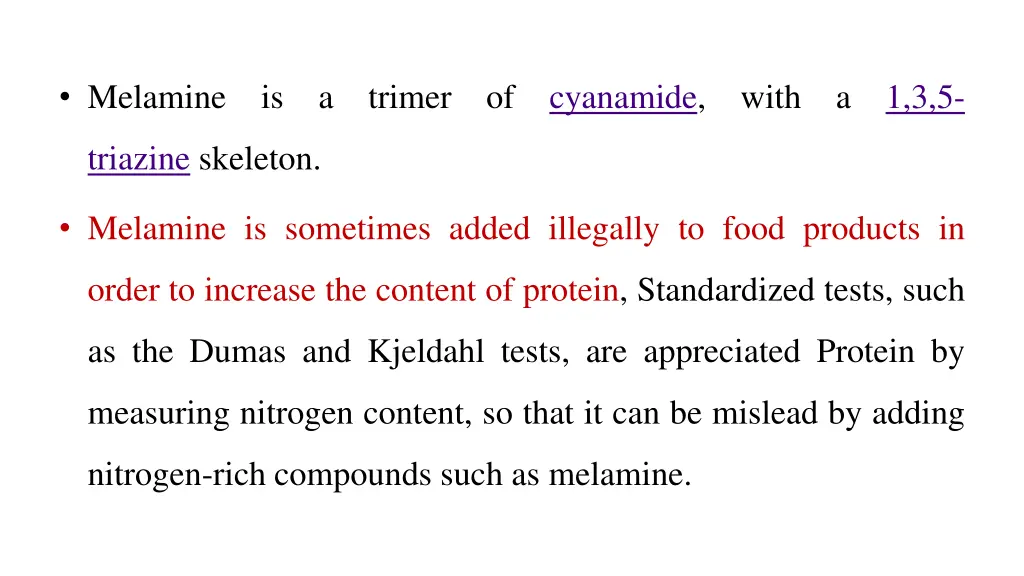 melamine is a trimer of