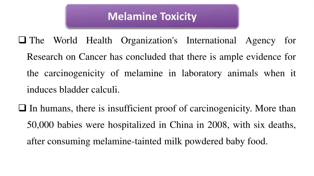 melamine toxicity