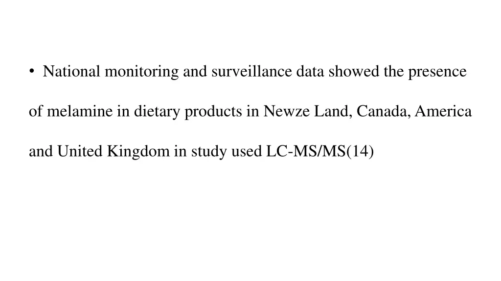 national monitoring and surveillance data showed