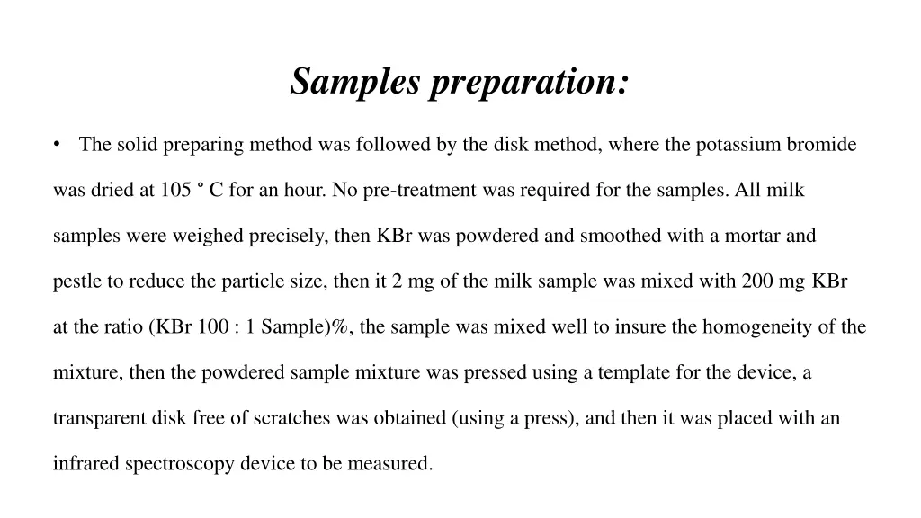 samples preparation