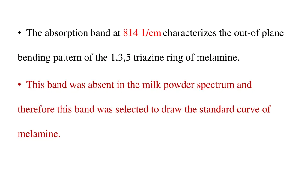 the absorption band at 814 1 cm characterizes