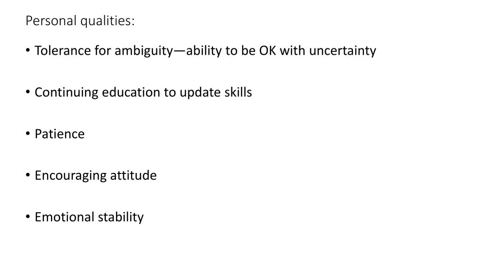 personal qualities