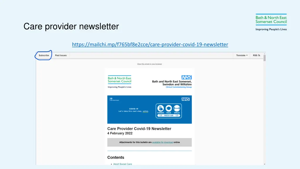 care provider newsletter