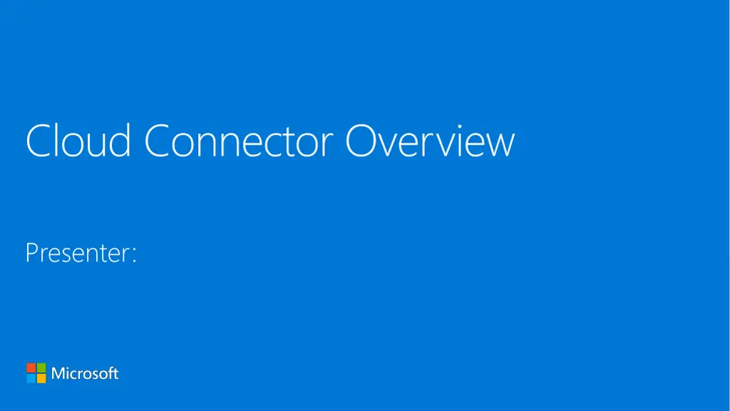 cloud connector overview